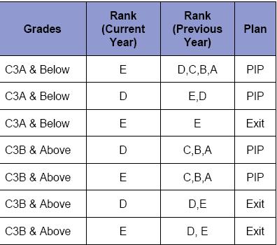 TCS PIP chart for 2008 -2009