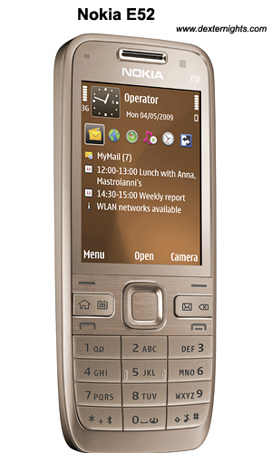 Nokia E52 Golden Aluminium E Series Phone Nokia E52 Light Brown E Series Phone