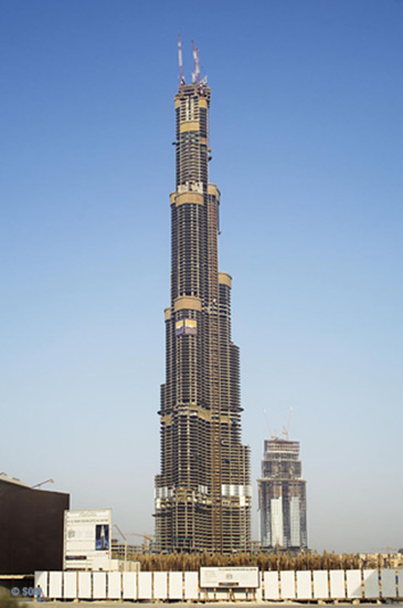 January 2009 -Completion of spire – Burj Khalifa tops out
